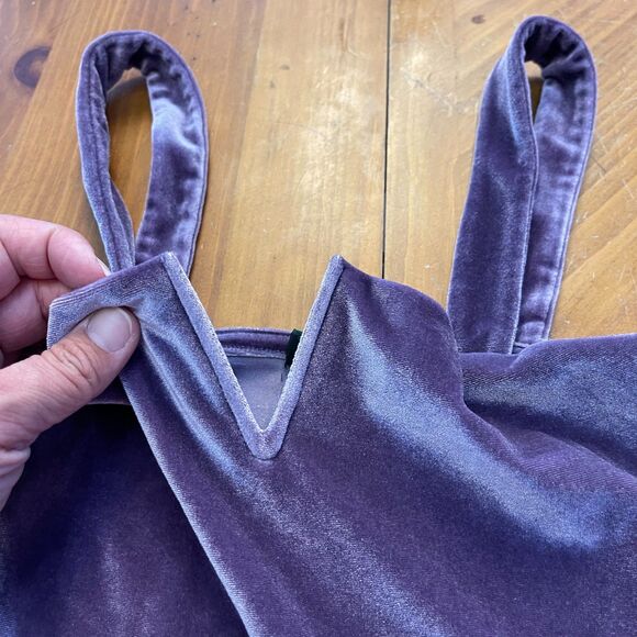 Wild Fable Purple  Velour Crushed Velvet Body Suit Small Notch Snap Closure - Picture 3 of 9